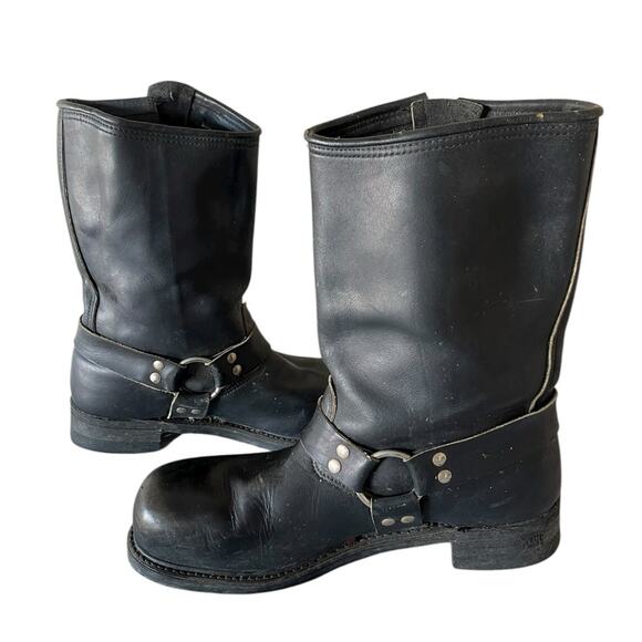 Vintage Carolina Men\'s Black Leather Engineer Motorcycle Boots Size 12 main image 5
